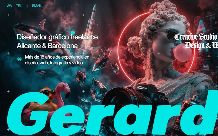 Página de inicio de la web de Gerard, diseñada por Gerard