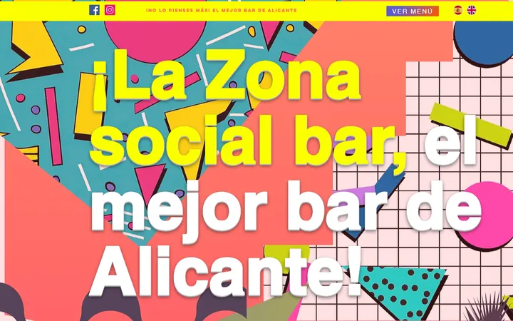 Página de inicio de la web de La Zona Social Bar, diseñada por Gerard