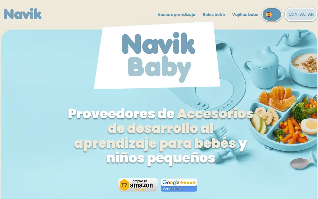 Página de inicio de la web de Navik Baby