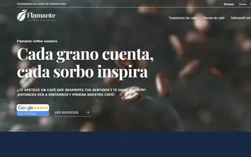 Web de Flamante Coffee Roasters, tostador de café de especialidad, diseñada por GERARD