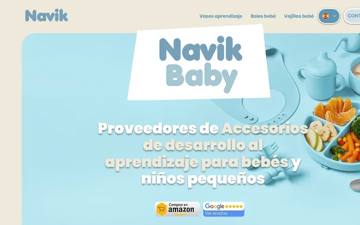 Página de inicio de la web de Navik Baby, marca de puericultura, diseñada por GERARD